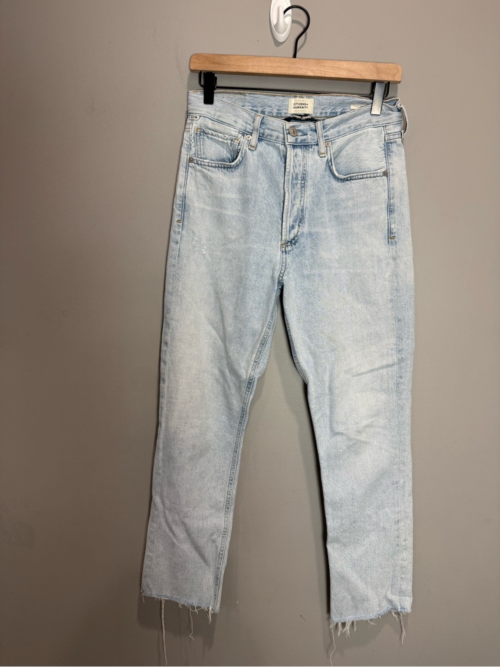 Citizens of Humanity Charlotte Crop High Rise Straight Jeans 26 Light Wash